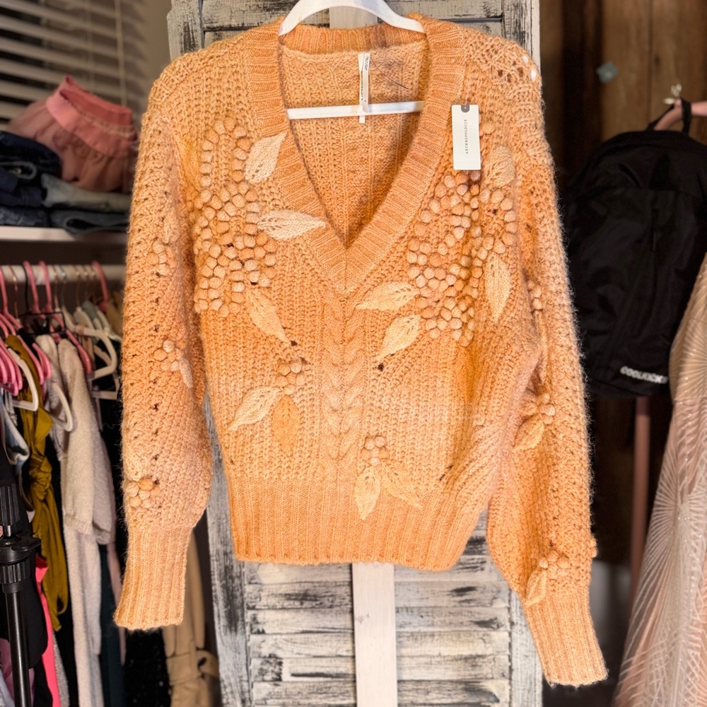 Anthropologie Bauble V-Neck Sweater